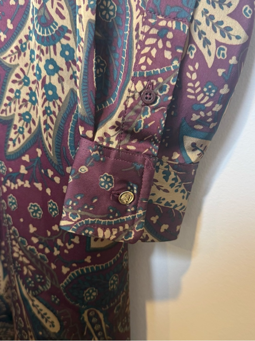 Lauren Ralph Lauren Paisley Charmeuse Midi Dres - Picture 7 of 14